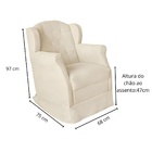 Poltrona Amamentação Balanço Confortável E Puff Suede Ariel B