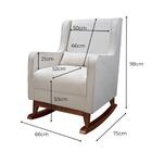 Poltrona Amamentação Balanço Gabriela Veludo Rosa