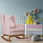 Poltrona Amamentação Balanço Gabriela Veludo Rosa