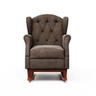 Poltrona Amamentação Balanço Leticia Pé Canoa Com Puff Veludo