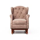 Poltrona Amamentação Balanço Leticia Pé Canoa Com Puff Veludo