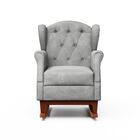 Poltrona Amamentação Balanço Leticia Pé Canoa Com Puff Veludo