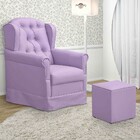 Poltrona Amamentação Balanço Manu Com Puff Suede Lilas