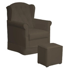 Poltrona Amamentação Balanço Manu Com Puff Suede Marrom