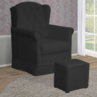 Poltrona Amamentação Balanço Manu Com Puff Suede Preto