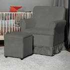 Poltrona Amamentação Balanço Para Quarto Com Puff Laura Suede