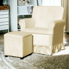 Poltrona Amamentação Balanço Para Quarto Com Puff Laura Suede