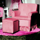 Poltrona Amamentação Balanço Para Quarto Com Puff Laura Suede