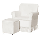 Poltrona Amamentação Balanço Para Quarto Com Puff Laura Suede