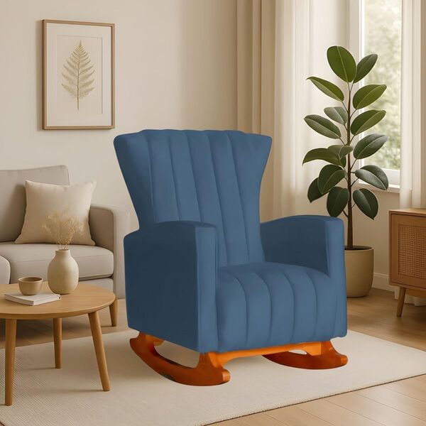 Poltrona Amamentação Balanço Quarto Descanso Grécia Linho  Li