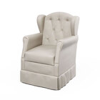 Poltrona Amamentação Balanço Saia Leticia Veludo Creme