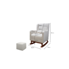 Poltrona Amamentação Balanço Sophia C/puff Reto Boucle Bege -