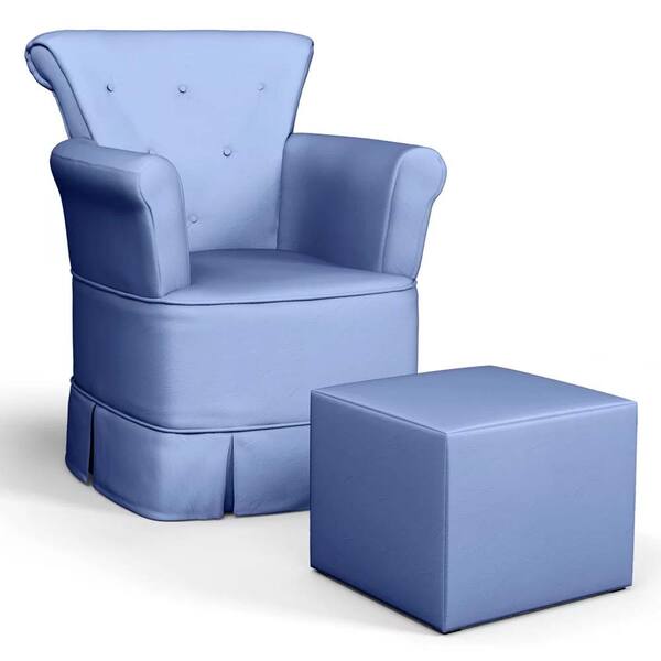 Poltrona Amamentação Barbara Com Puff Corano Azul