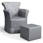 Poltrona Amamentação Barbara Com Puff Suede Cinza