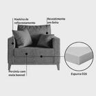 Poltrona Amamentação Base E Pés Madeira Maciça Linho Cinza