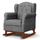 Poltrona Amamentação Base Madeira Balanço E Puff Lucy Z39 Lin