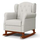 Poltrona Amamentação Base Madeira Balanço E Puff Lucy Z39 Lin