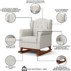 Poltrona Amamentação Base Madeira Balanço E Puff Lucy Z39 Lin