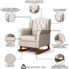 Poltrona Amamentação Base Madeira Balanço E Puff Lucy Z39 Sin