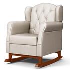 Poltrona Amamentação Base Madeira Balanço E Puff Lucy Z39 Sin