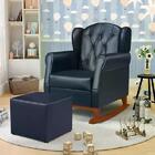 Poltrona Amamentação Base Madeira Balanço E Puff Lucy Z39 Sin