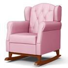 Poltrona Amamentação Base Madeira Balanço E Puff Lucy Z39 Sin