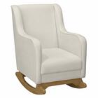 Poltrona Amamentação Base Madeira Balanço Vick Bouclê Off F03