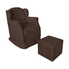 Poltrona Amamentação Cadeira Reforçada Balanço E Puff Lile Su