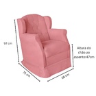 Poltrona Amamentação Cadeira Reforçada Balanço Puff Suede Rosê