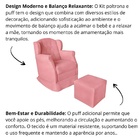 Poltrona Amamentação Cadeira Reforçada Balanço Puff Suede Rosê