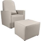 Poltrona Amamentação Com Balanço + Puff Sintetico Bege Matrix