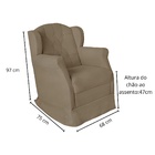 Poltrona Amamentação Com Balanço E Puff Luxo Suede Manuela Be