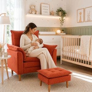 Poltrona Amamentação Com Puff Confortável Moderna Para Quarto Infantil ...