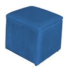 Poltrona Amamentação Com Puff Laura Suede Azul Royal - Vallis