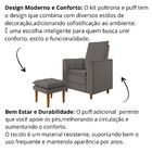 Poltrona Amamentação Confortável Com Puff  Ayla Suede Cinza