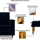 Poltrona Amamentação Confortável Com Puff  Ayla Veludo Azul M