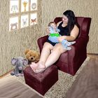 Poltrona Amamentação Descanso Fixa C/ Puff Stella Bordo