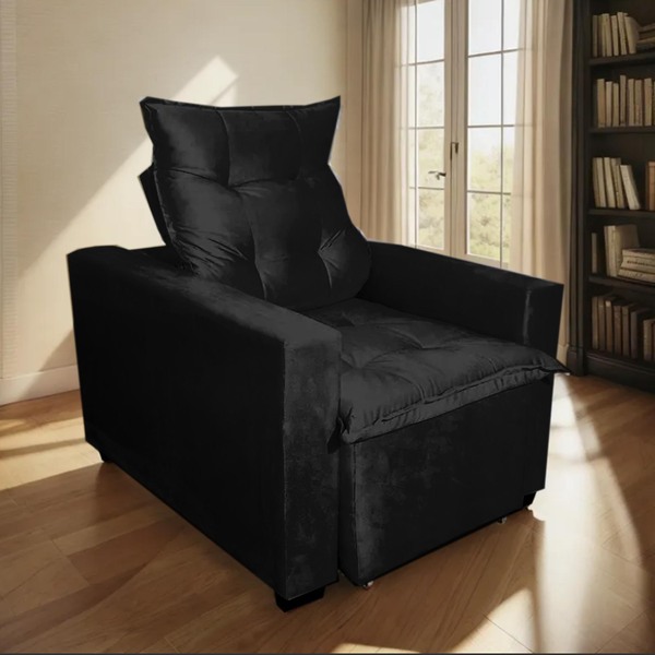 Poltrona Amamentação E Decoração Ariel Exclusiva Preto