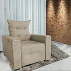 Poltrona Amamentação E Decoração Helena Com Pés Madeira Bege