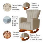 Poltrona Amamentação E Descanso Pés Balanço Confortável Luiza