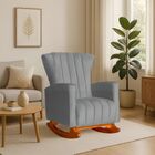 Poltrona Amamentação E Descanso Pés Balanço Libia Suede  Sued