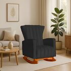 Poltrona Amamentação E Descanso Pés Balanço Libia Suede  Sued