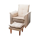 Poltrona Amamentação E Puff Ariel Suede Bege Espuma D26 Tana