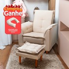 Poltrona Amamentação E Puff Ariel Suede Bege Espuma D26 Tana