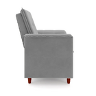 Poltrona Amamentação E Puff Ariel Suede Cinza Pés Palito Tana