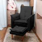 Poltrona Amamentação E Puff Ariel Suede Frete Grátis Região S