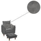 Poltrona Amamentação E Puff Bela Veludo Cinza Pés Palito Bnn