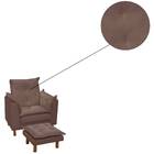 Poltrona Amamentação E Puff Bela Veludo Marrom Claro Pés Pali