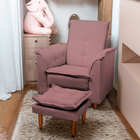 Poltrona Amamentação E Puff Bela Veludo Rosê Espuma D26 Tana