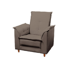 Poltrona Amamentação E Puff Luna Suede Cappuccino Pés Palito